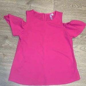 Pink Cold Shoulder Blouse